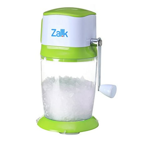 Essential Kitchen Tool Bar Accessory by Zalik Ice Crusher Grinder Shaver Manual Ice Chipper For Fine Or Coarse Pieces 430 Stainless Steel Blade Strongest Heaviest Duty With Large 50 OZ Bucket